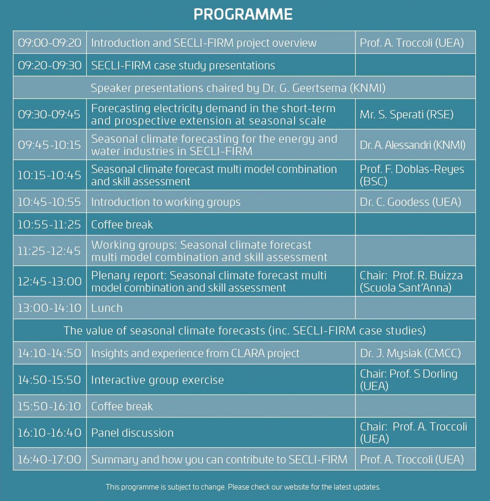 SECLI-FIRM Workshop Programme V9 FINAL 10.01.19